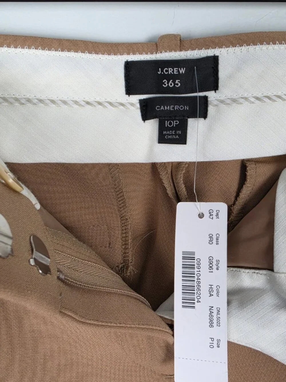 J. Crew Cameron Slim Cropped Pant In Four Season Stretch Heather Saddle Size 10P